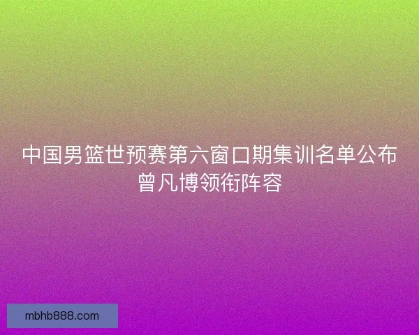 中国男篮世预赛第六窗口期集训名单公布曾凡博领衔阵容